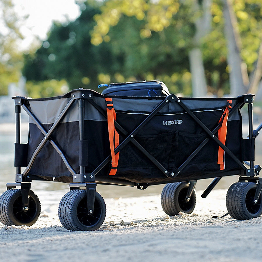 HEYTRIP® Collapsible Wagon Cart with Big Wheels for Camping & Sand