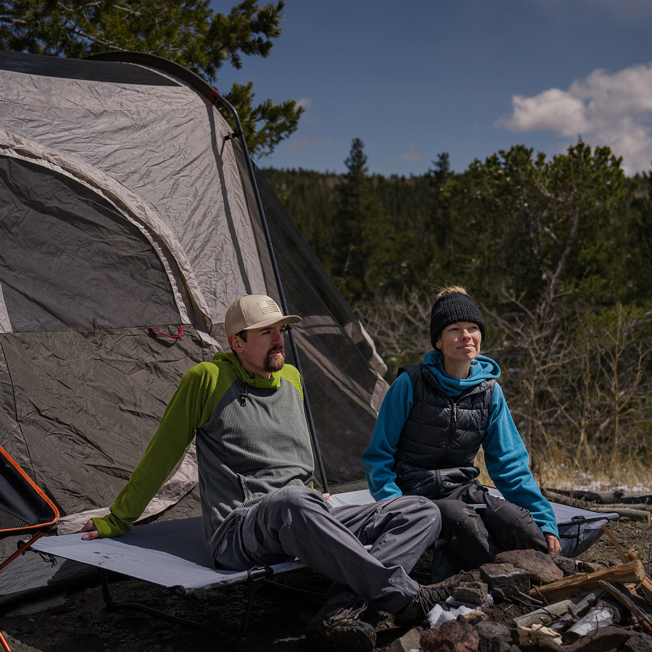 Portable cot outlet for camping